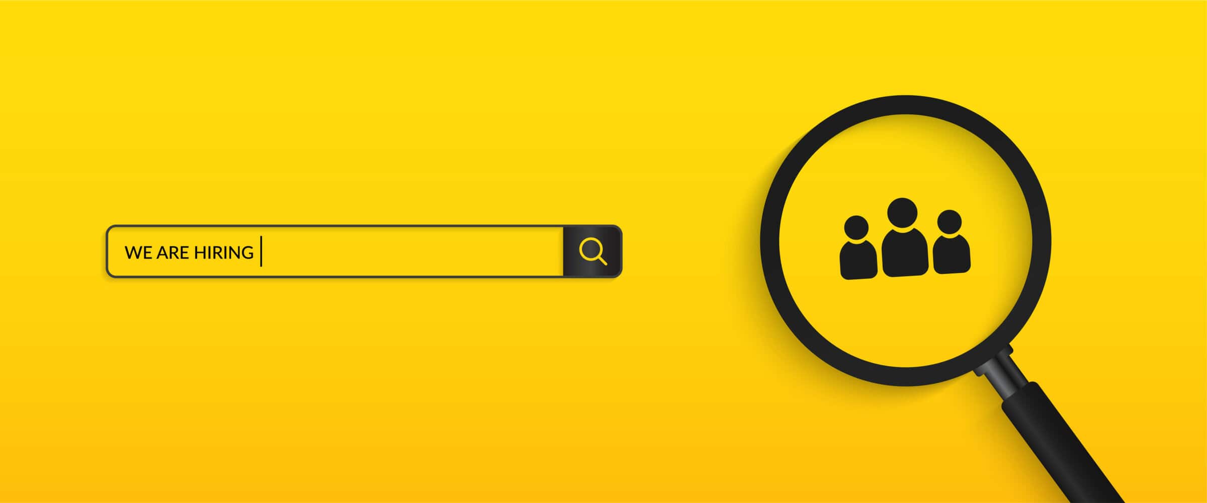 Minimal we are hiring background, job vacancy concept