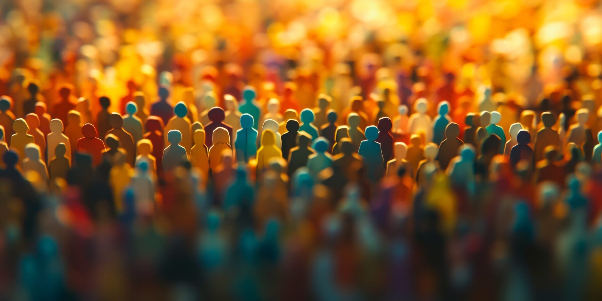 Diverse Crowd Gathering Illuminated, Event Background