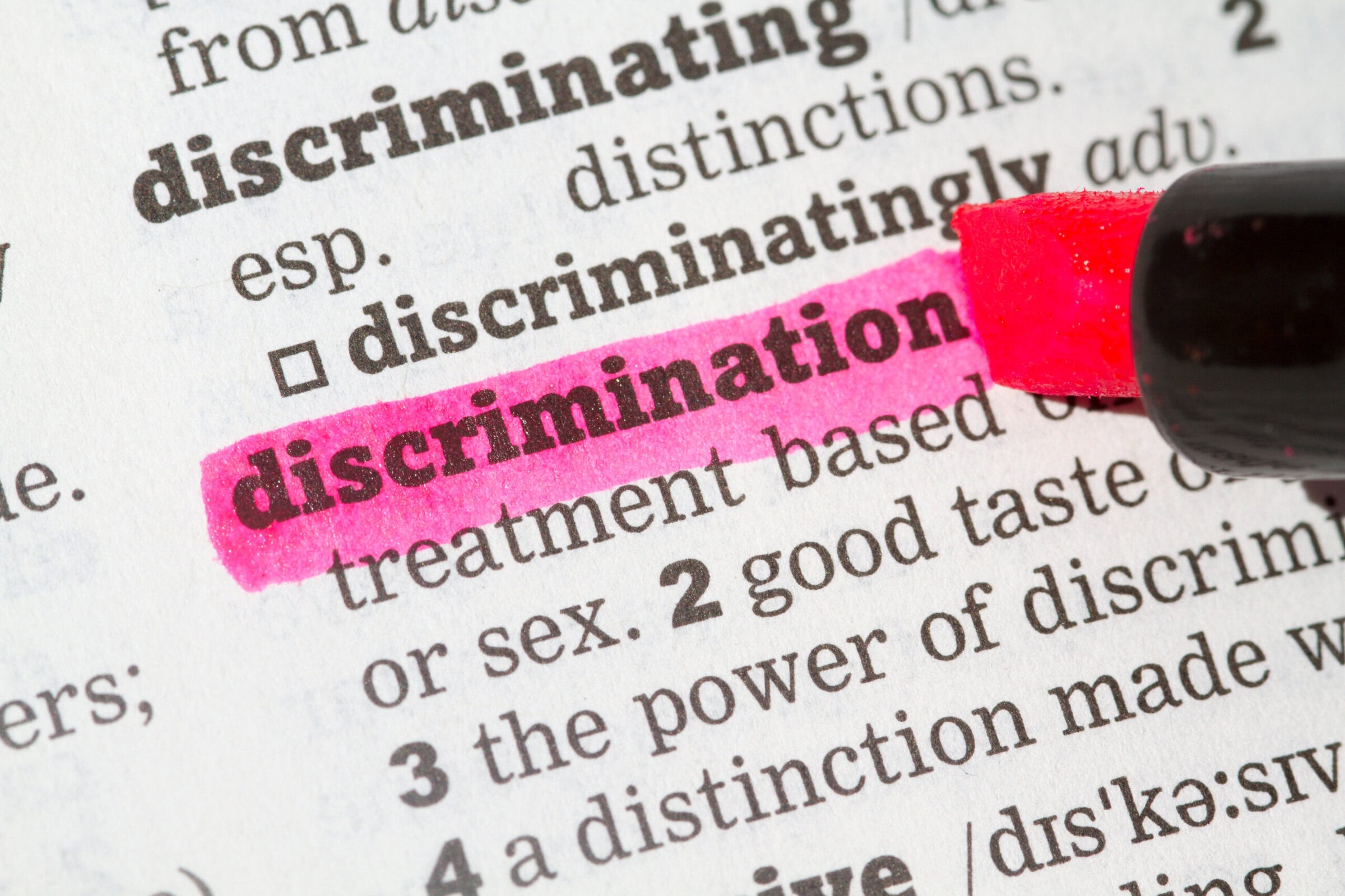 Discrimination Dictionary Definition Discrimination Dictionary Definition single word with soft focus