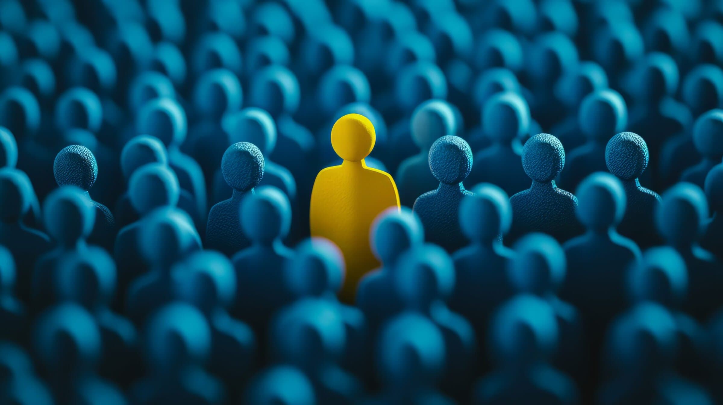 A conceptual photo of a human figure icon, symbolizing recruitment or talent selection, representing of finding the right person in HR, We are hiring and Job vacancy concept. A conceptual photo of a human figure icon, symbolizing recruitment or talent selection, representing of finding the right person in HR, We are hiring and Job vacancy concept